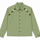 HAND-EMBROIDERED BUTTON UP