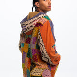HOODED PATCHWORK JACKET