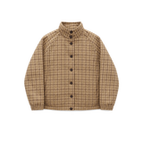 PLAID FUNNEL NECK JACKET