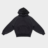 CHARCOAL GREY CROPPED HOODIE